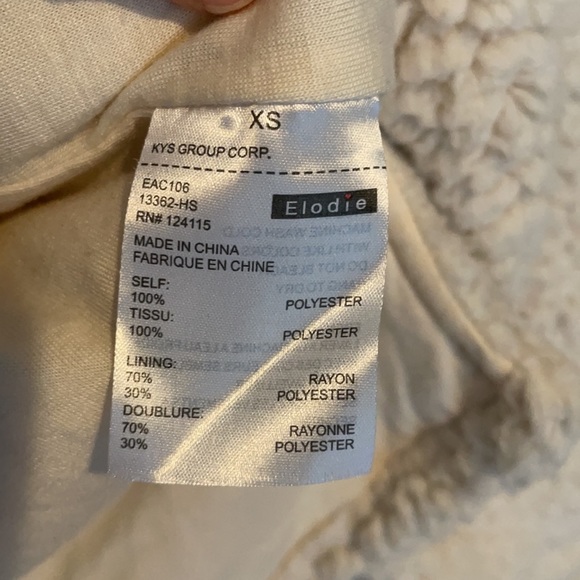 Elodie Teddy Half Zip Pullover Two Toned Purple and Cream Size Xsmall EUC - Picture 7 of 10